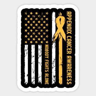 Appendix Cancer Awareness Nobody Fights Alone Sticker